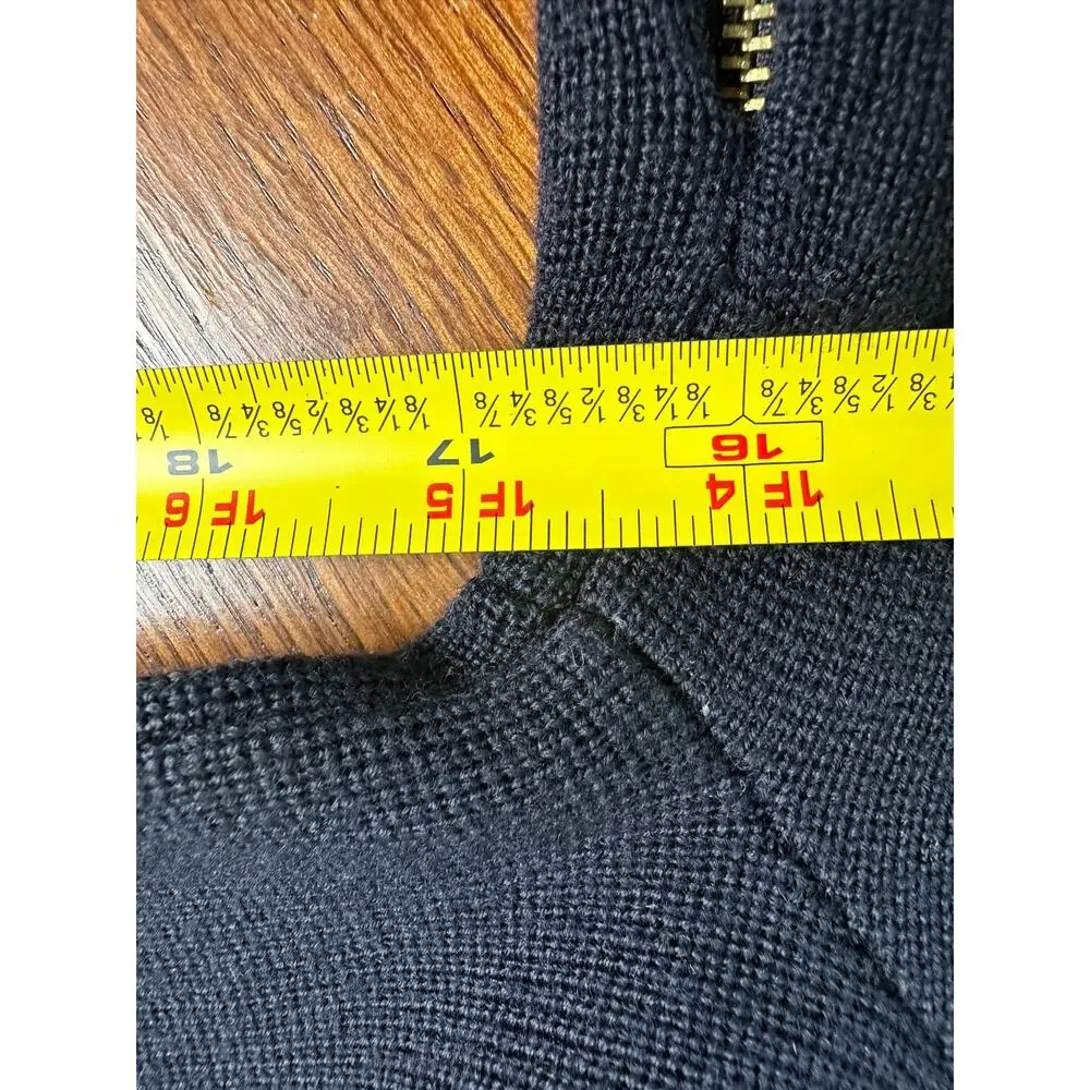 Tory Burch Rylie Sweater Side Zippers Merino Wool Pullover Crewneck Knit Size XS